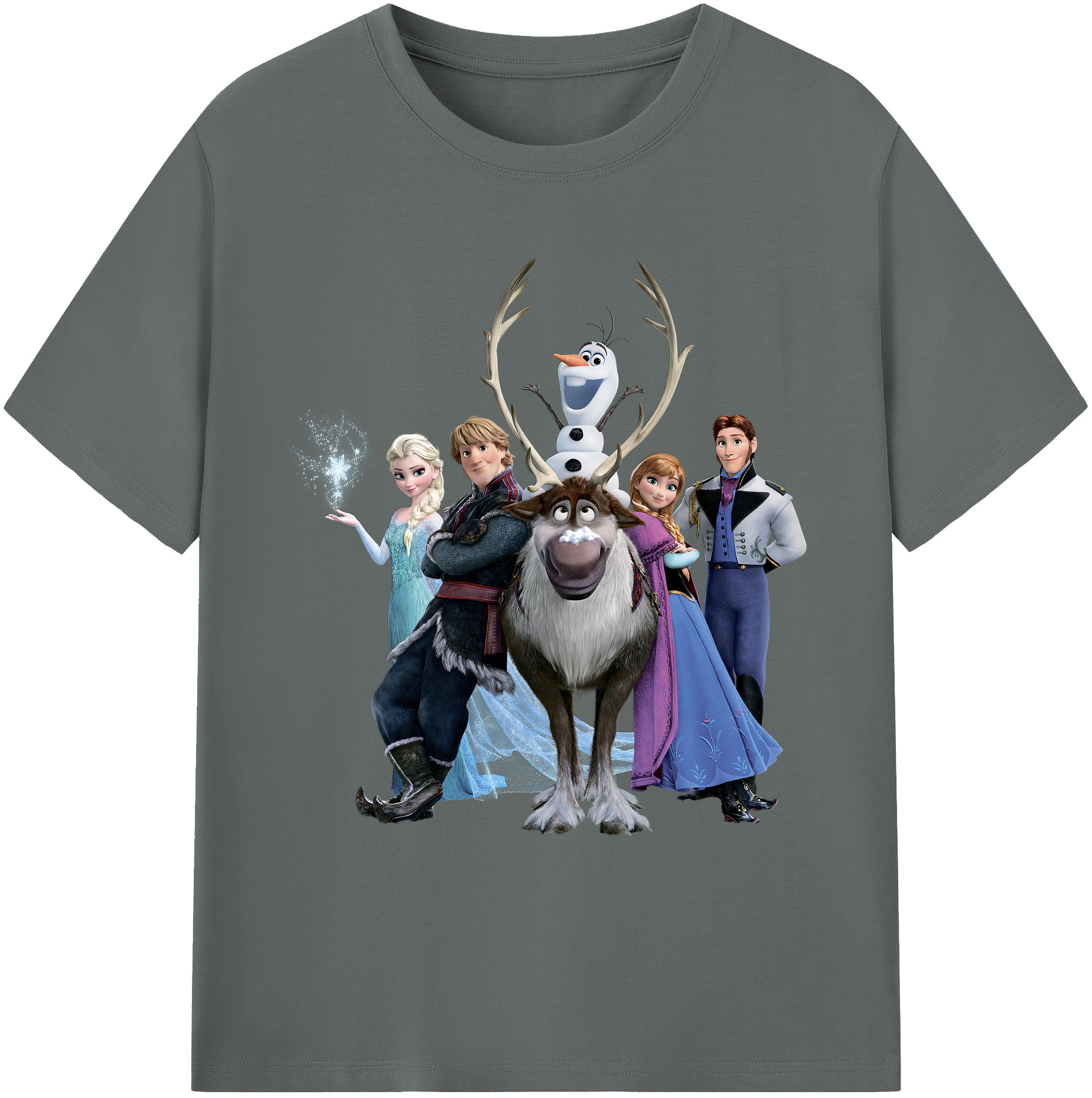 （画像用） アナと雪の女王 アンナ エルサ Frozen Anna Elsa 綿100％ メンズ半袖Tシャツ｜肌触りやわらか＆通気性